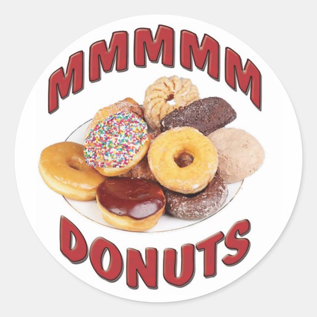 STICKER ROND DONUTS MMMMM (Devant)