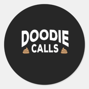 Sticker Rond Doodie Appelle Plumber Doggy Doo Septique Pomper C