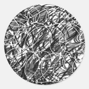 Sticker Rond Doodle Abstrait Rush of Time