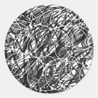 Sticker Rond Doodle Abstrait Rush of Time