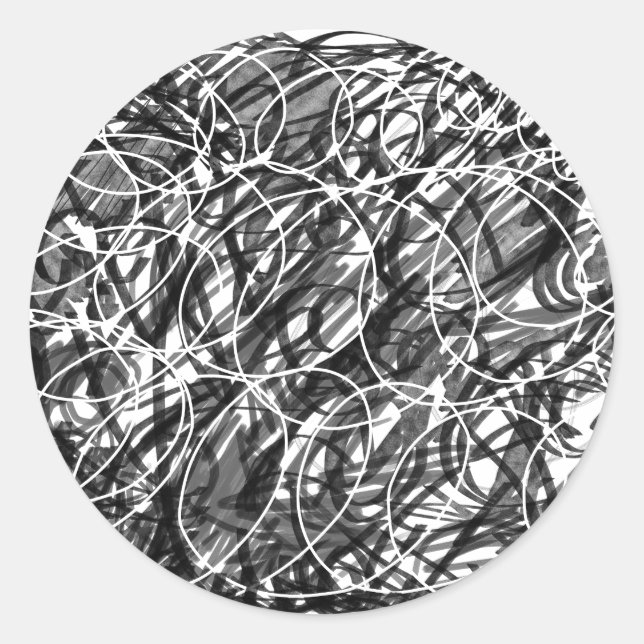 Sticker Rond Doodle Abstrait Rush of Time (Devant)