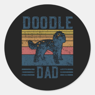 Sticker Rond Doodle Papa Aussie Doodle Goldendoodle