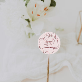 Sticker Rond Doodle rétro lunaire | MARIAGE