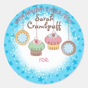 Sticker Rond Doodles cookies cupcakes de la cuisine de