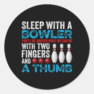 Sticker Rond Dormir De Bowling Avec Bowler Pun SPORT Vintage