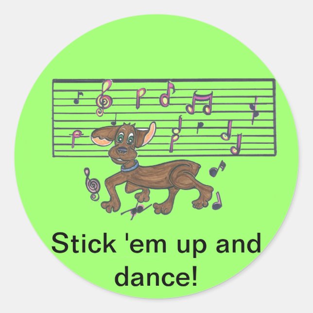 Sticker Rond Dorothy The Dancing Dachshund (Devant)