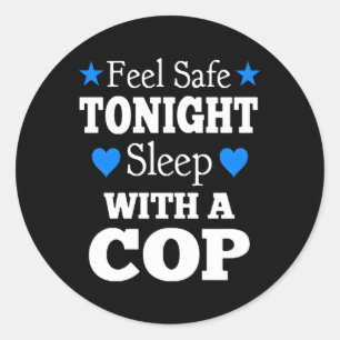 Sticker Rond Dors Avec Un Ami Des Policiers De Police De Police