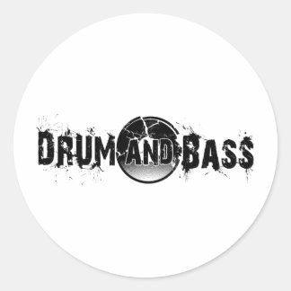 Sticker Rond Dossier brisé de batterie et de basse
