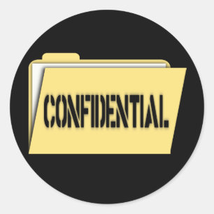 Sticker Rond Dossier confidentiel avec papier