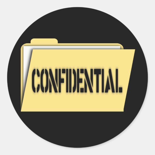 Sticker Rond Dossier confidentiel avec papier (Devant)