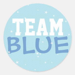 Sticker Rond Dot & Stars Team Blue Polka