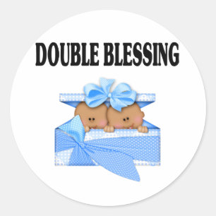 Sticker Rond Double bénédiction des jumeaux afro-américains