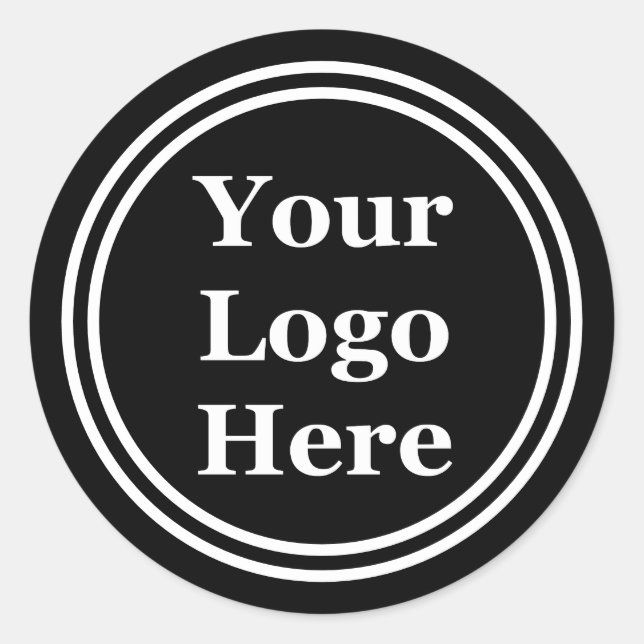 Sticker Rond Double Bordure blanche Votre logo ici (Devant)