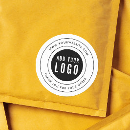 Sticker Rond Double bordure moderne Ajouter votre Merci de logo