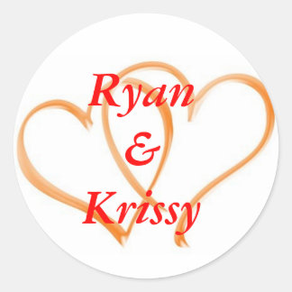 Sticker Rond Double coeur