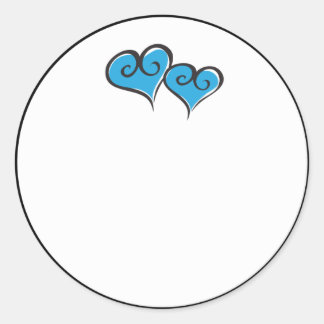 Sticker Rond double coeur