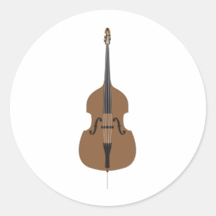 Sticker Rond Double contrebasse style de dessin animé