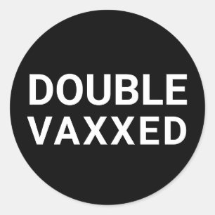 Sticker Rond Double vidange vaccinée noir et blanc