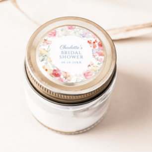 Sticker Rond Douce Fête de Mariage aux Pastels Fleurs