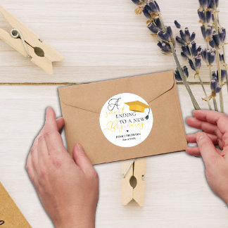 Sticker Rond Douce fin pour un nouveau départ Diplômé 2026