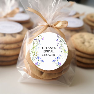 Sticker Rond Douce Fleur Sauvage Violette Lavande Mariage