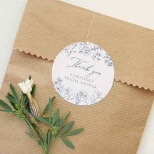 Sticker Rond Douce Lavande Florale Chinoiserie Fête de Mariage