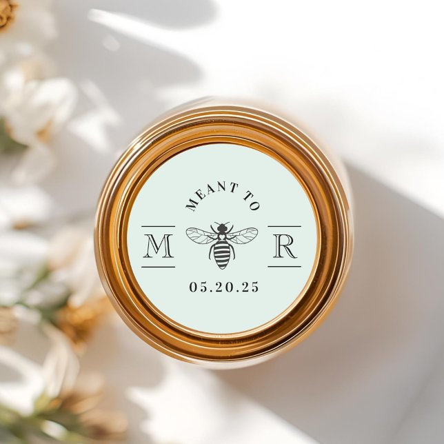 Sticker Rond Douce Sauge Prévu pour être Pot de Miel de Mariage (Créateur téléchargé)