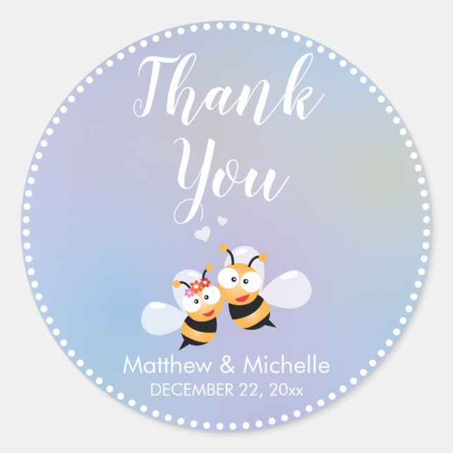 Sticker Rond Douce Signifie Avoir Un Couple Mignonne Merci Mari (Devant)
