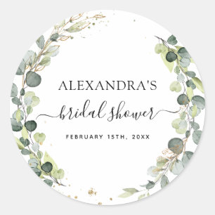 Sticker Rond Douceur de Mariée Eucalyptus Végétal Succulent