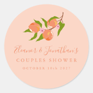 Sticker Rond Douceur d'été Fête de couples Bohème aux pêches