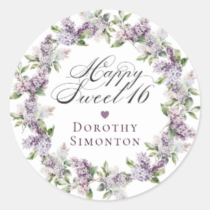 Sticker Rond Douceur personnalisée 16 Enveloppe Lilac violet Sc