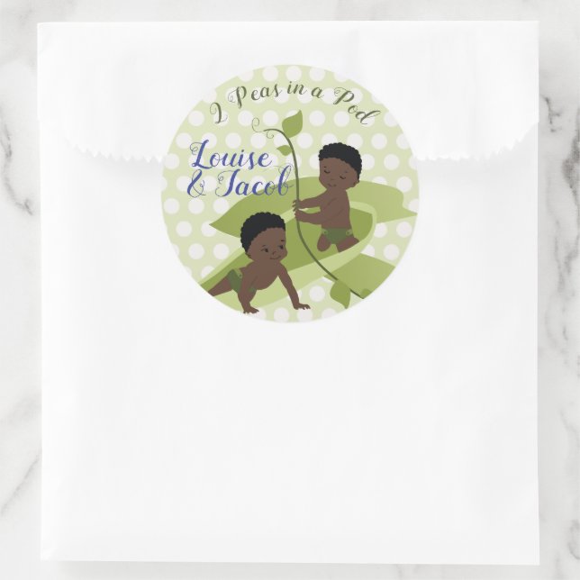 Sticker Rond Douche bébé jumeaux ou 1er anniversaire (Sac)
