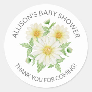 Sticker Rond Douche en Merci de Baby shower Floral Fraîche Fraî