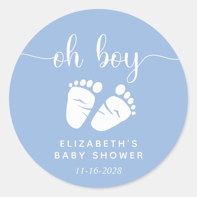 Sticker Rond Douche garçon Pieds Bleu (Devant)