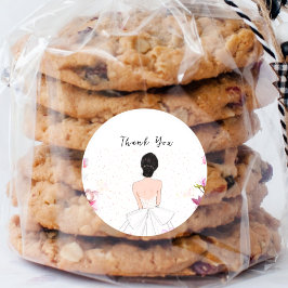 Sticker Rond Douche nuptiale mignonne simple