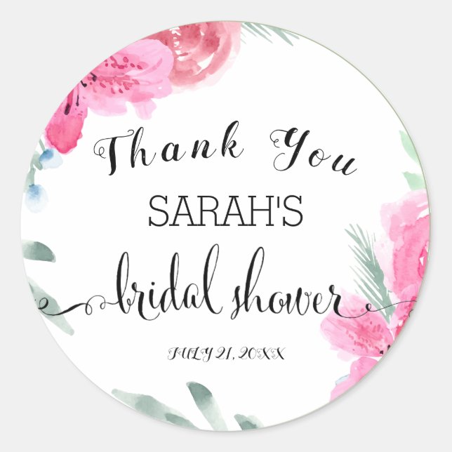 Sticker Rond Douche nuptiale rose Pink Azalea (Devant)