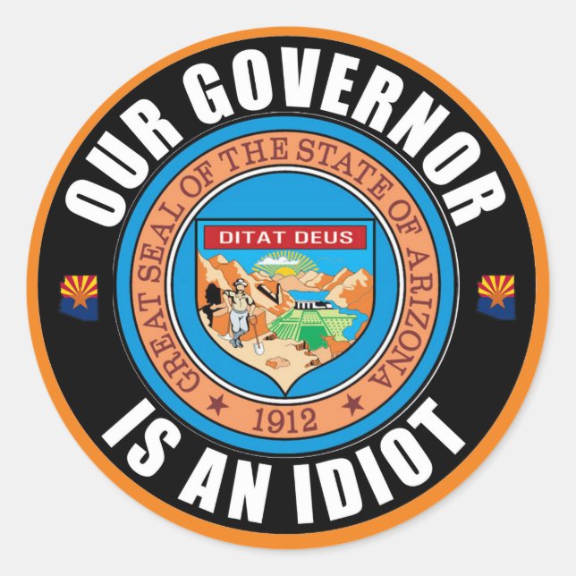 Sticker Rond Doug Ducey est un idiot (Devant)