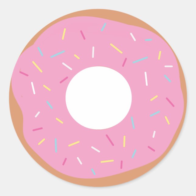 Sticker Rond Doughnut rose mignonne avec arrosage (Devant)