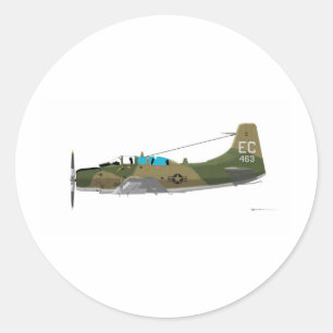 Sticker Rond Douglas A-1E Skyraider