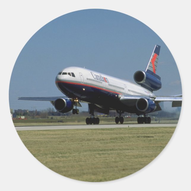 Sticker Rond Douglas DC-10 au décollage (Devant)