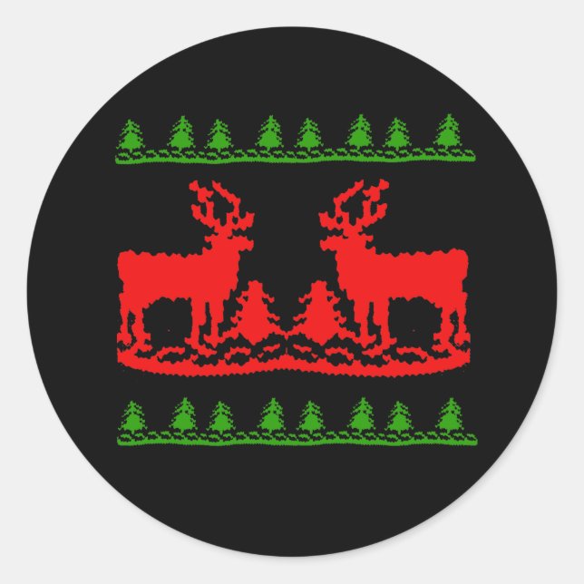Sticker Rond Douleur de Noël moche (Devant)