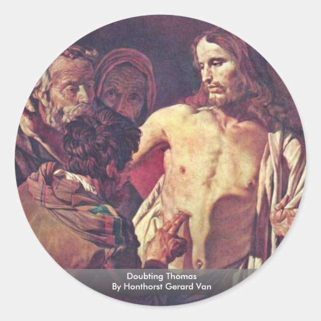 Sticker Rond Douter Thomas Par Honthorst Gerard Van (Devant)