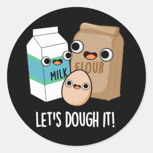 Sticker Rond Doutons-le Douteux Baking Pun Dark BG
