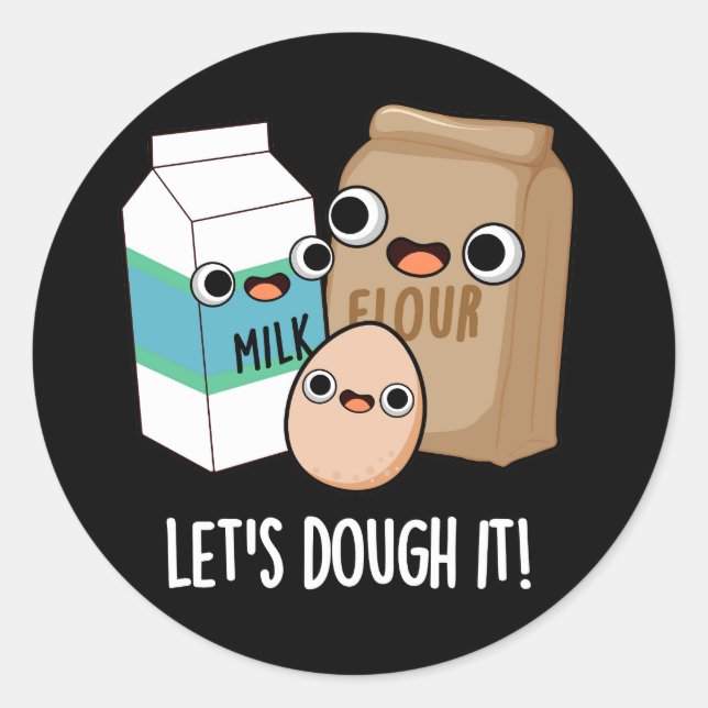 Sticker Rond Doutons-le Douteux Baking Pun Dark BG (Devant)