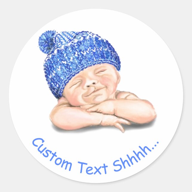 Sticker Rond Doux dormant Doux souriant Joyeux bébé - Personnal (Devant)
