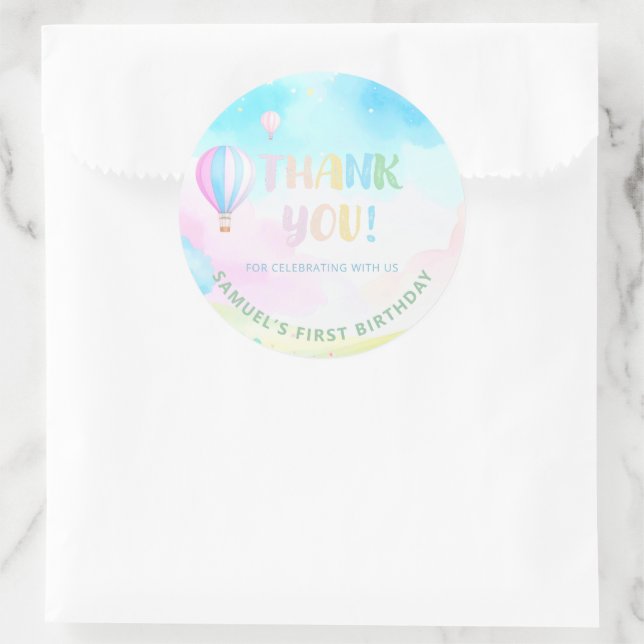 Sticker Rond Doux pastel onederland 1er anniversaire Favoriser (Sac)