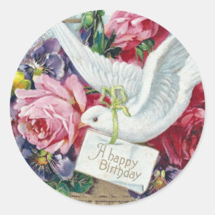 Sticker Rond Dove d'anniversaire