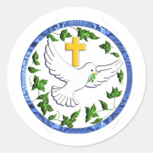 Sticker Rond Dove de la Paix Cadeaux chrétiens