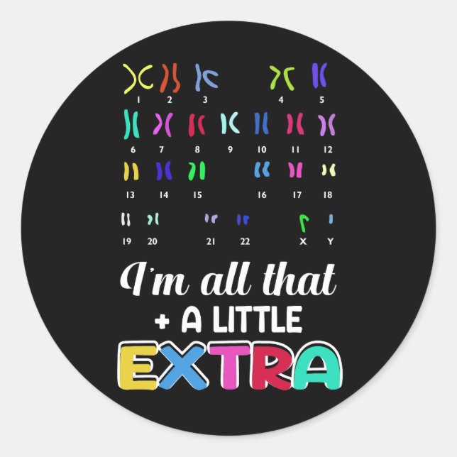 Sticker Rond Down Syndrome Chaussettes Tout Ce Peu Plus D'Acteu (Devant)