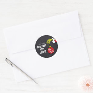 Sticker Rond Dr. Seuss Baby Shower Grinch Garçon